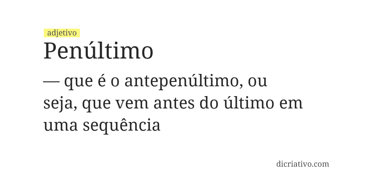 Significado de penúltimo