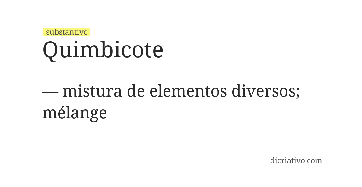 Significado de quimbicote