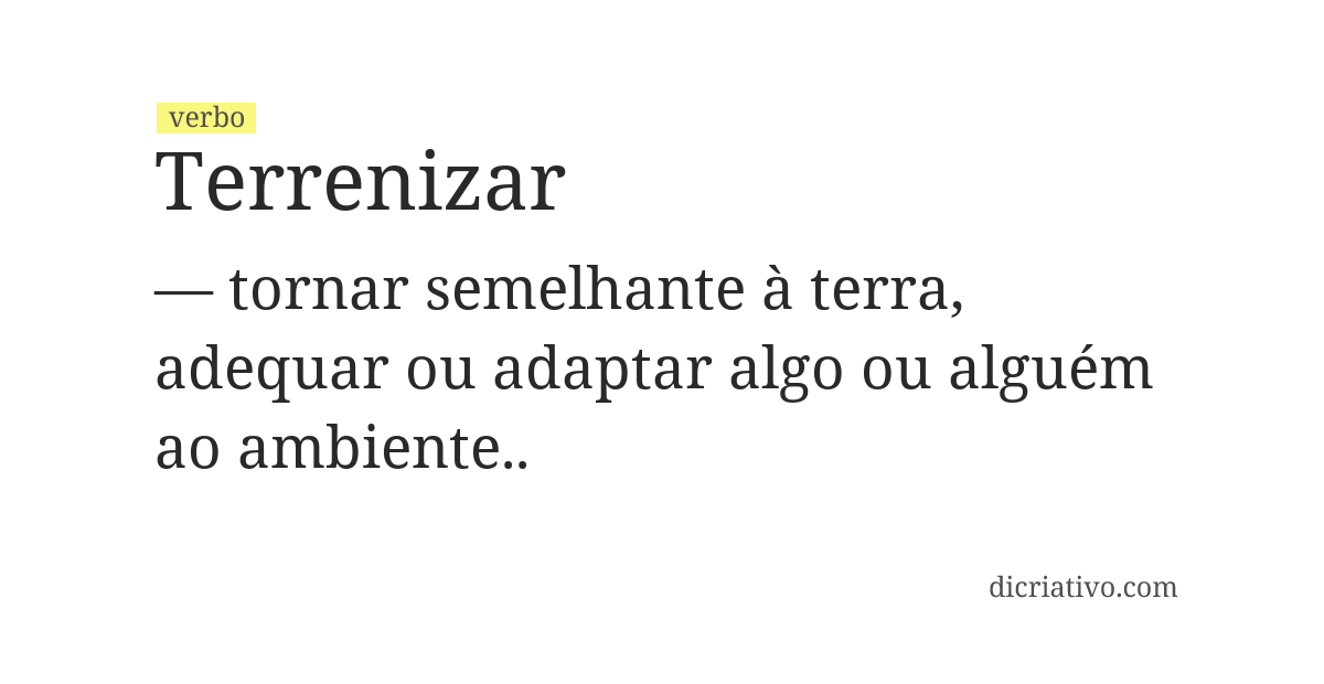 Significado de terrenizar