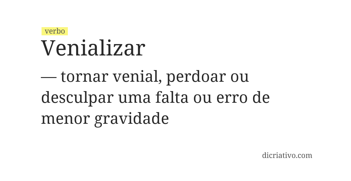 Significado de venializar