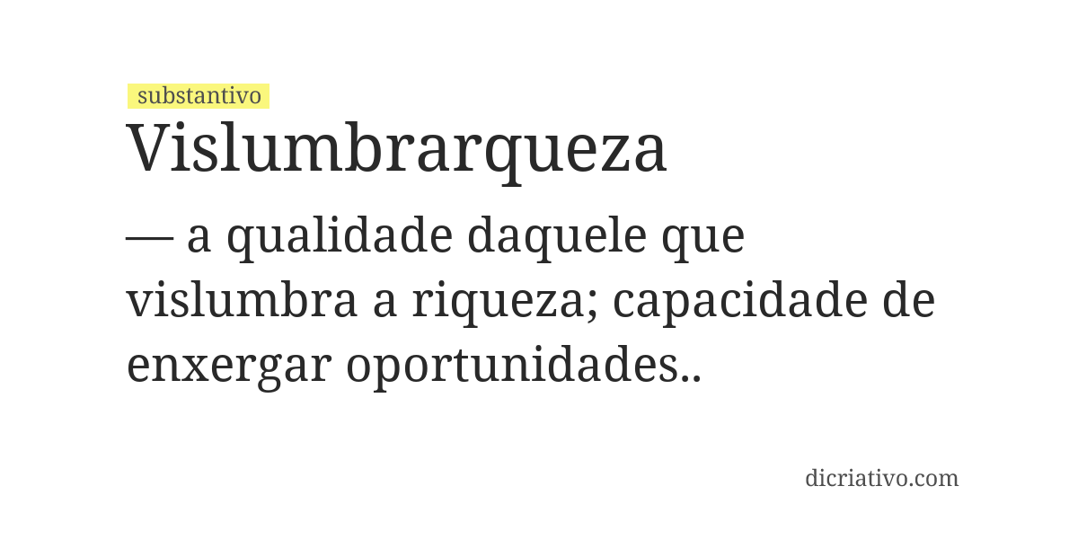 Significado de vislumbrarqueza