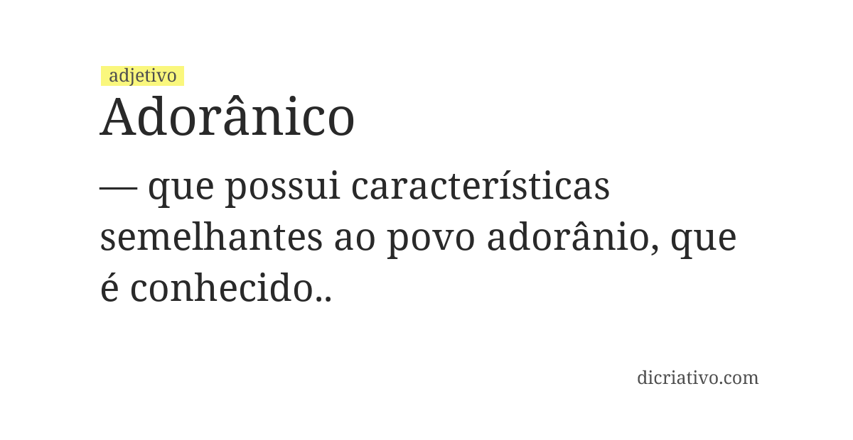 Significado de adorânico