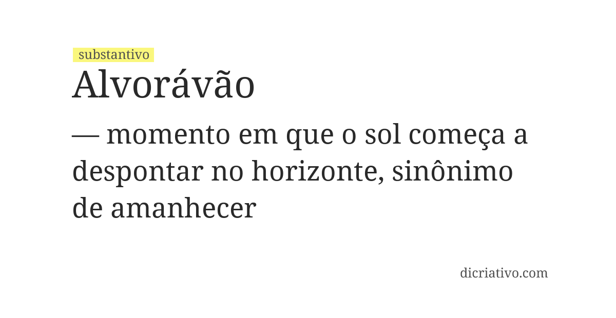 Significado de alvorávão