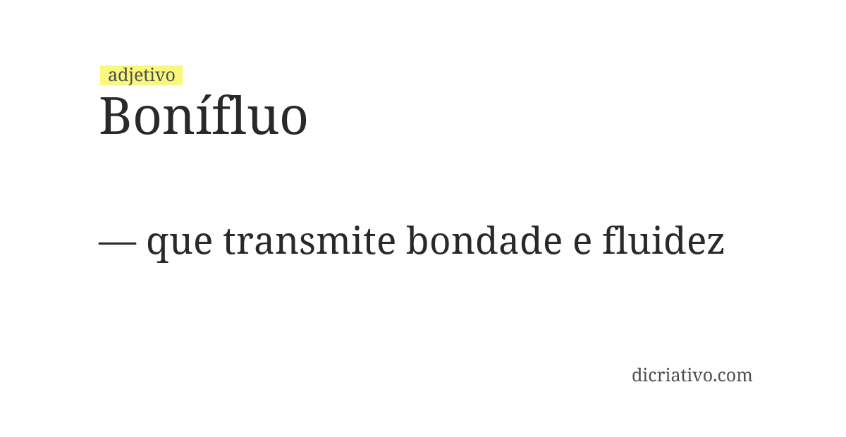 Significado de bonífluo