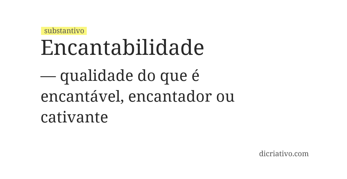 Significado de encantabilidade