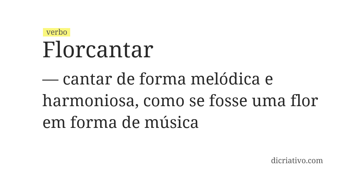 Significado de florcantar