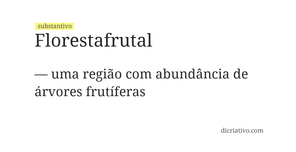 Significado de florestafrutal
