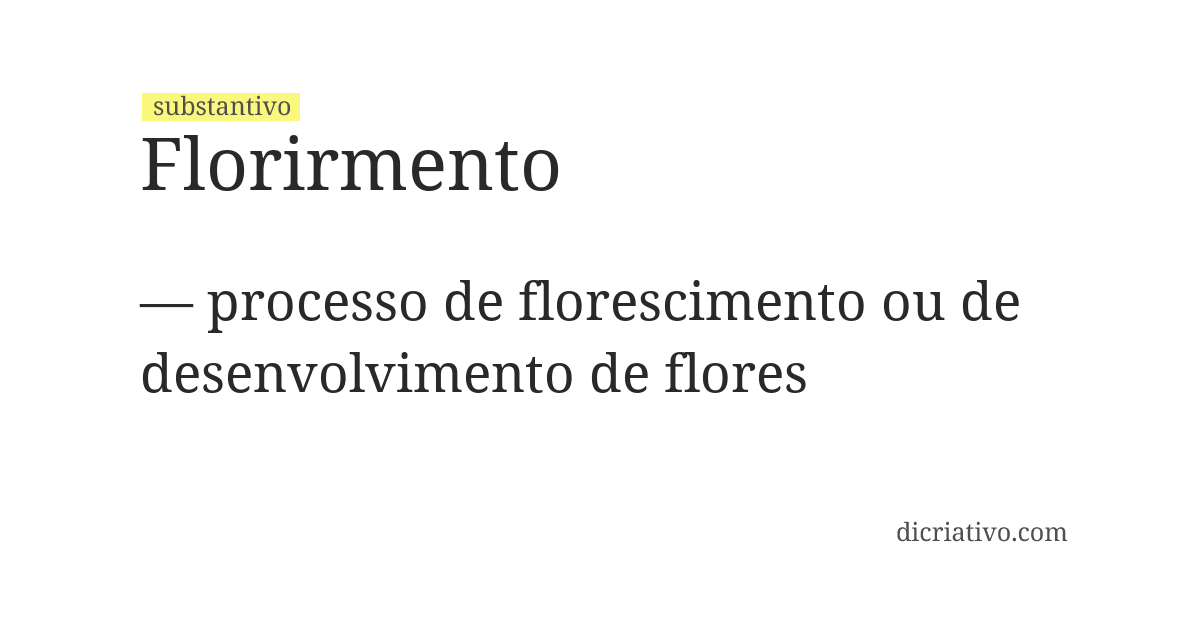 Significado de florirmento