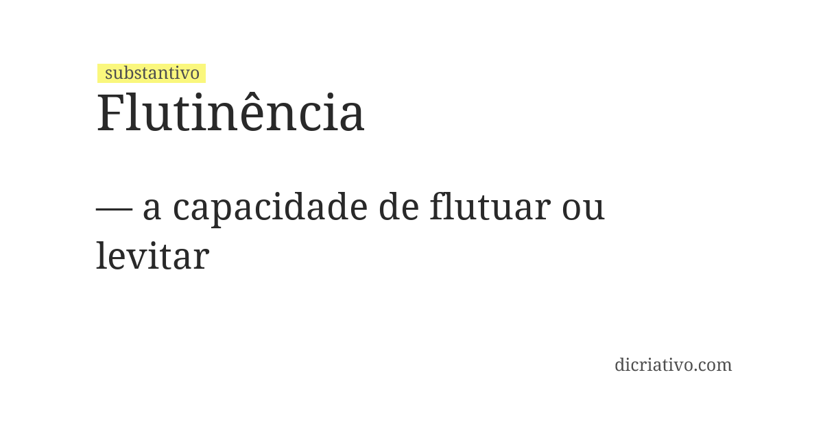 Significado de flutinência