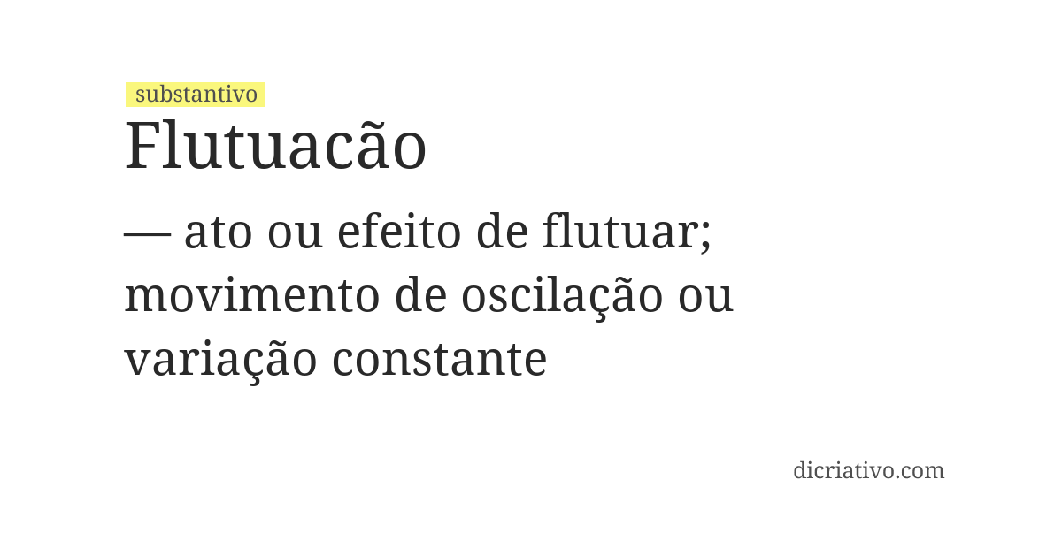 Significado de flutuacão
