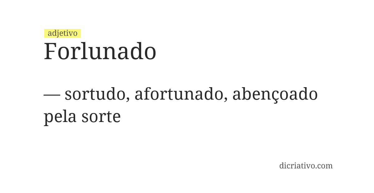 Significado de forlunado