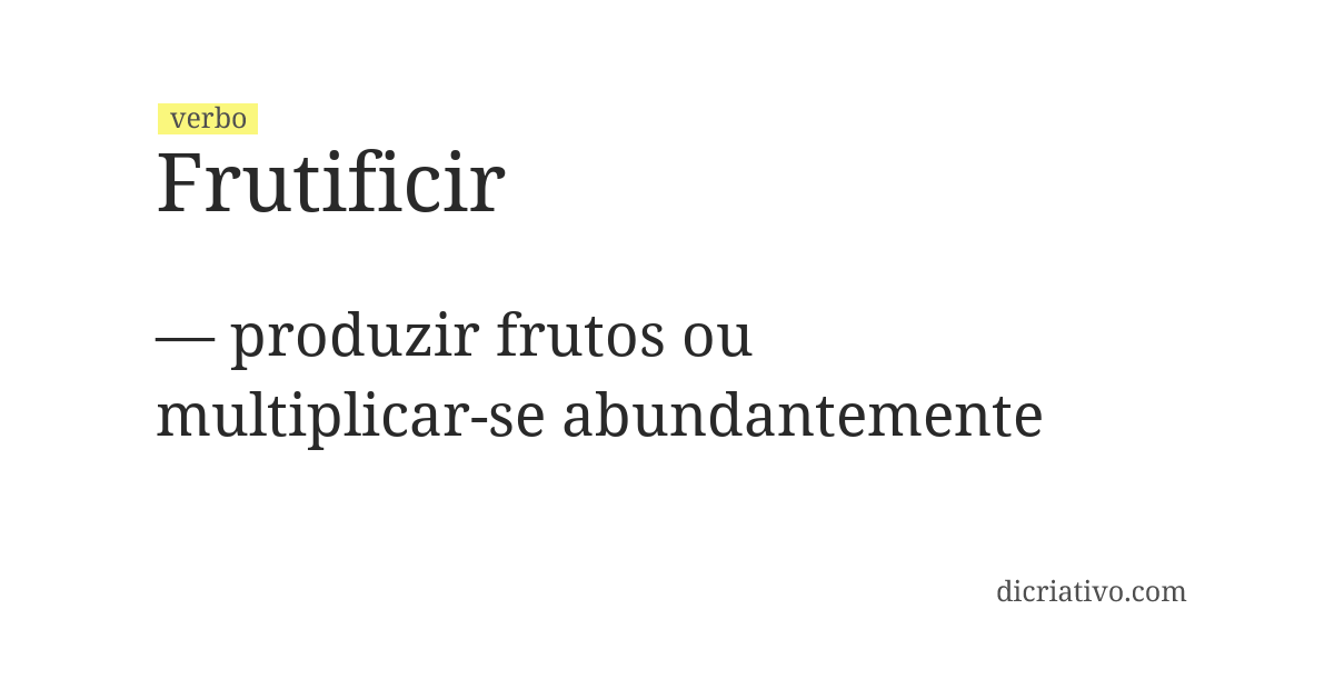Significado de frutificir