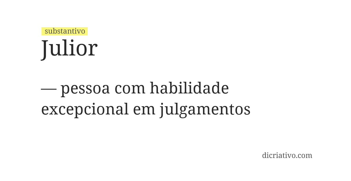 Significado de julior