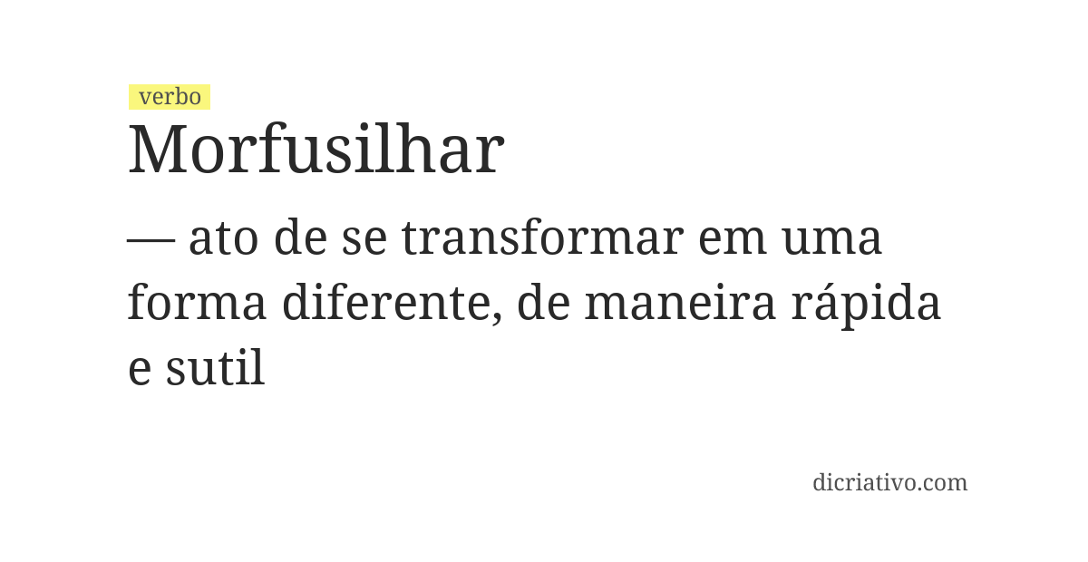 Significado de morfusilhar