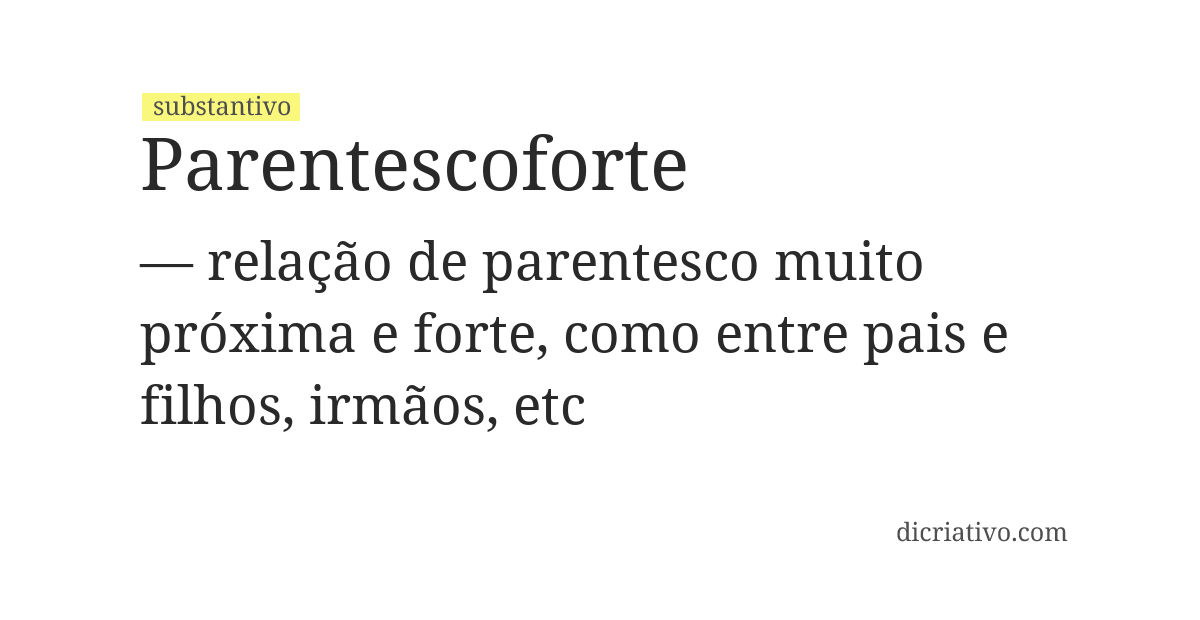 Significado de parentescoforte