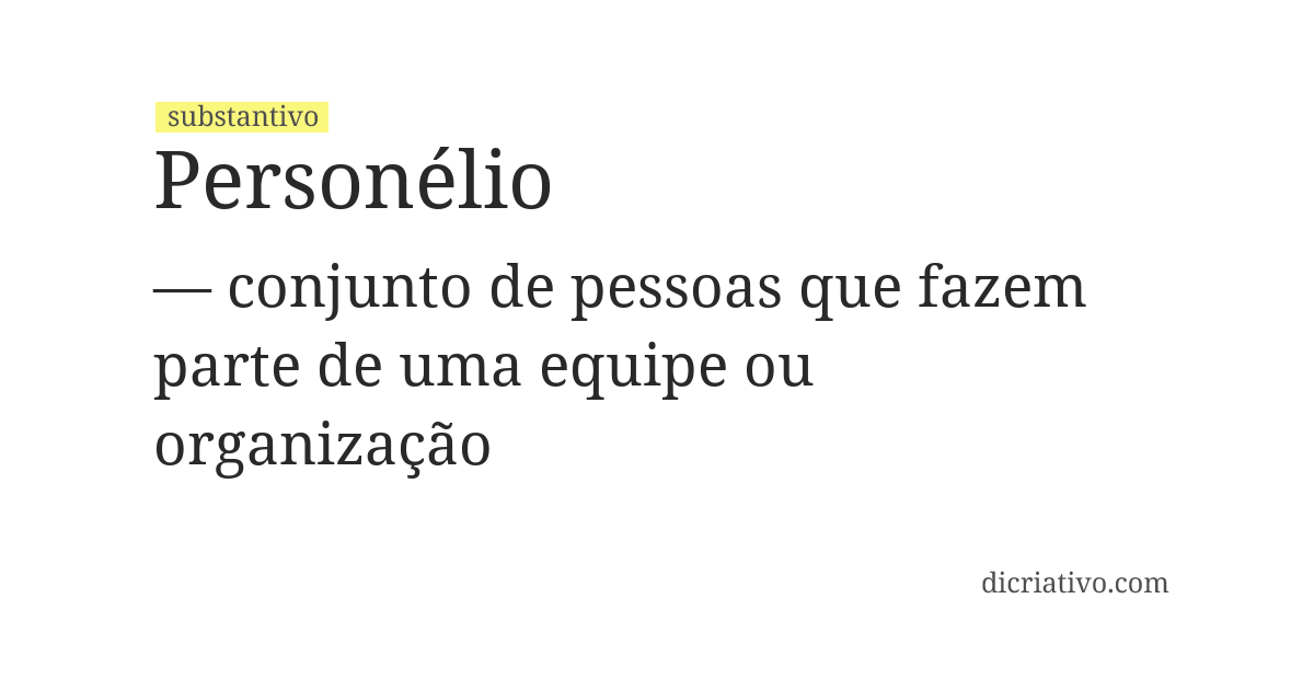 Significado de personélio