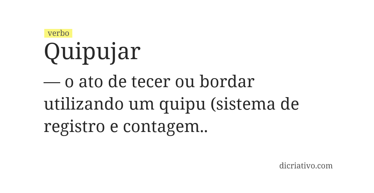 Significado de quipujar