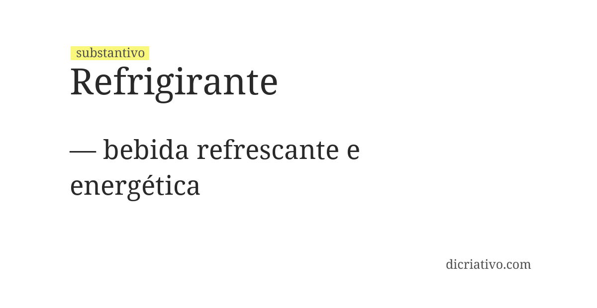 Significado de refrigirante