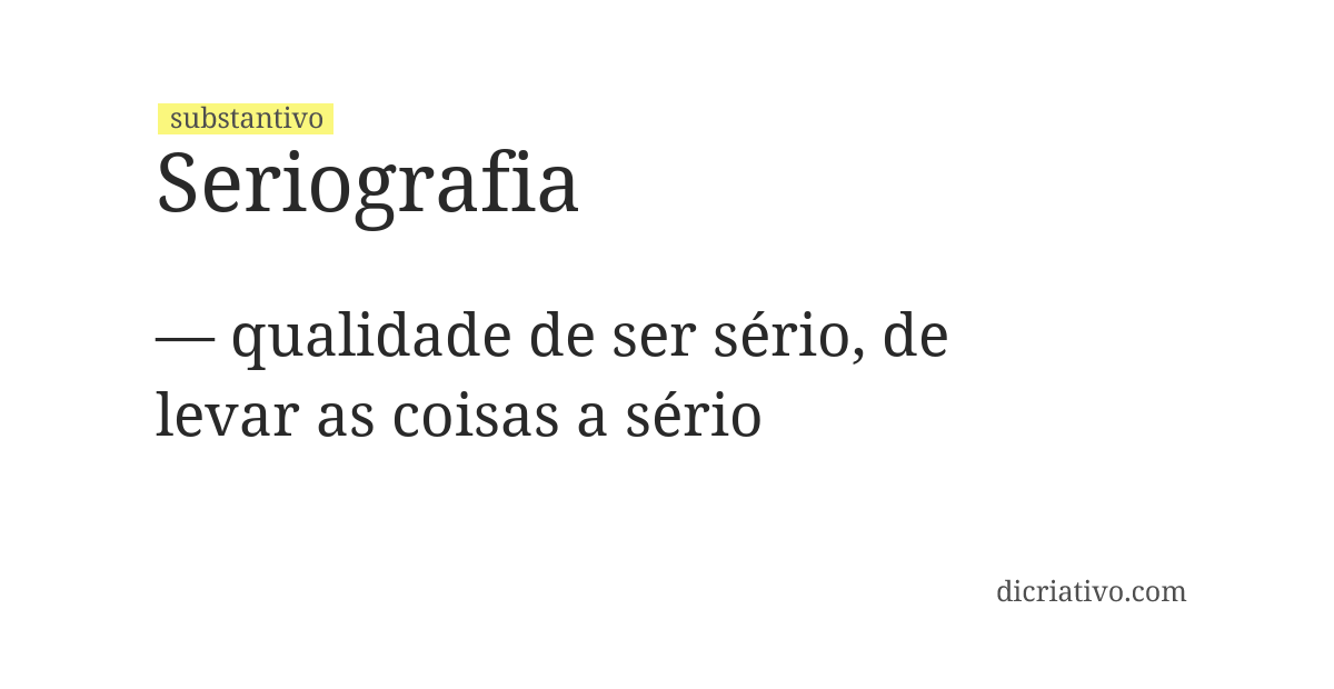 Significado de seriografia
