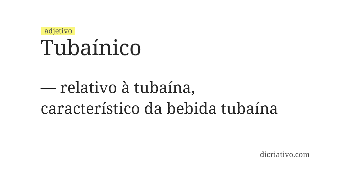 Significado de tubaínico