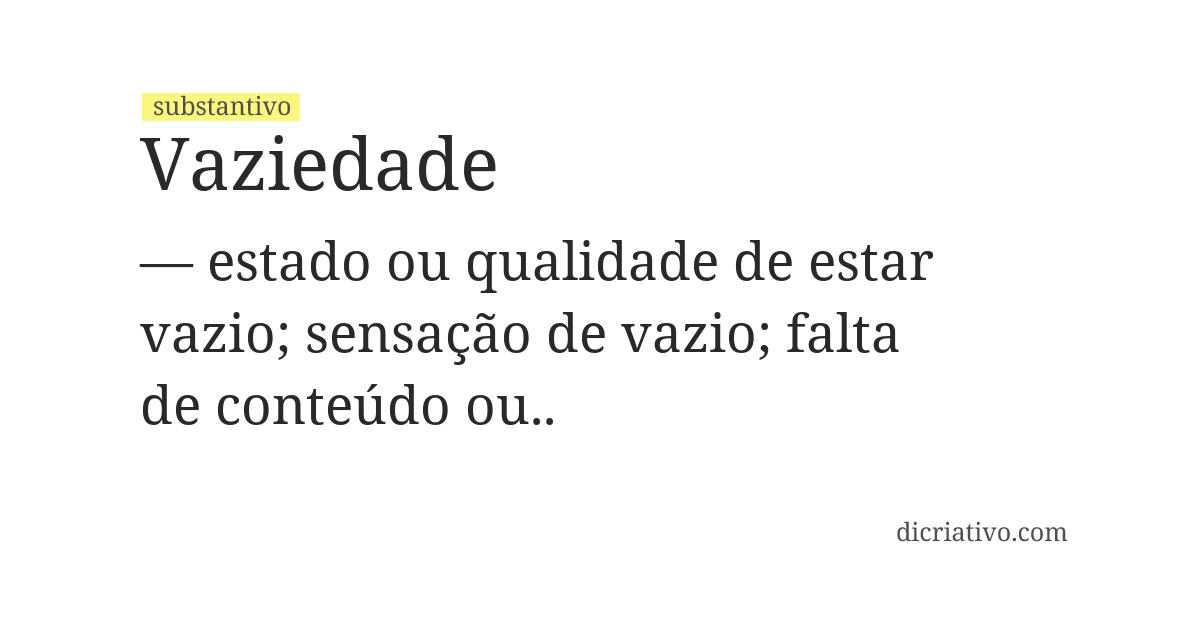 Significado de vaziedade