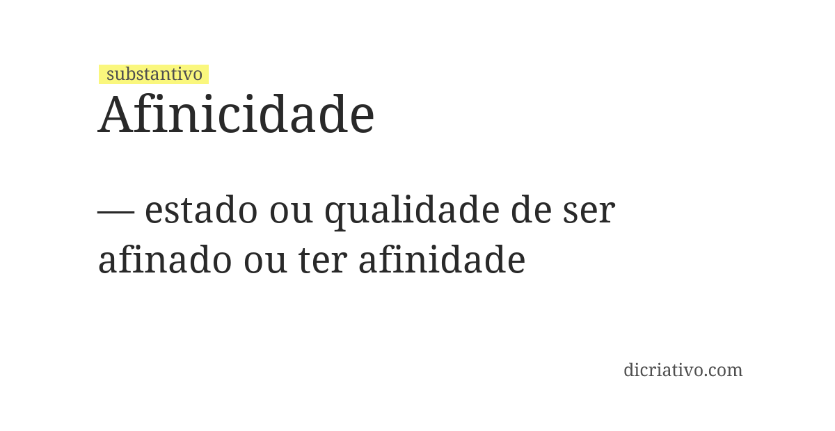 Significado de afinicidade