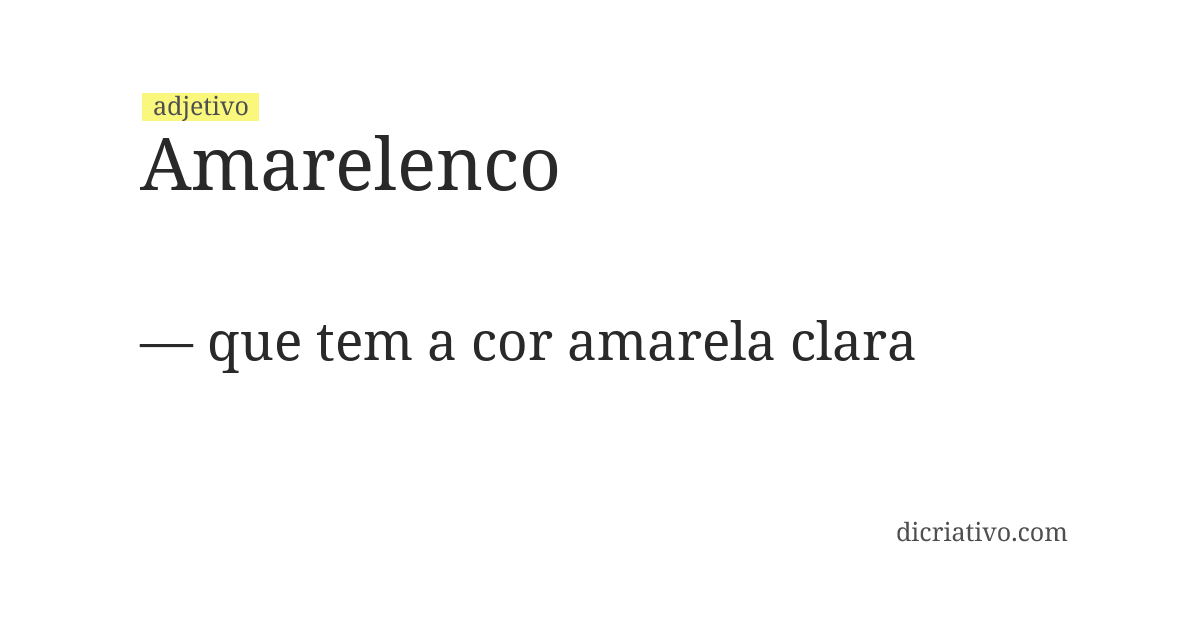 Significado de amarelenco