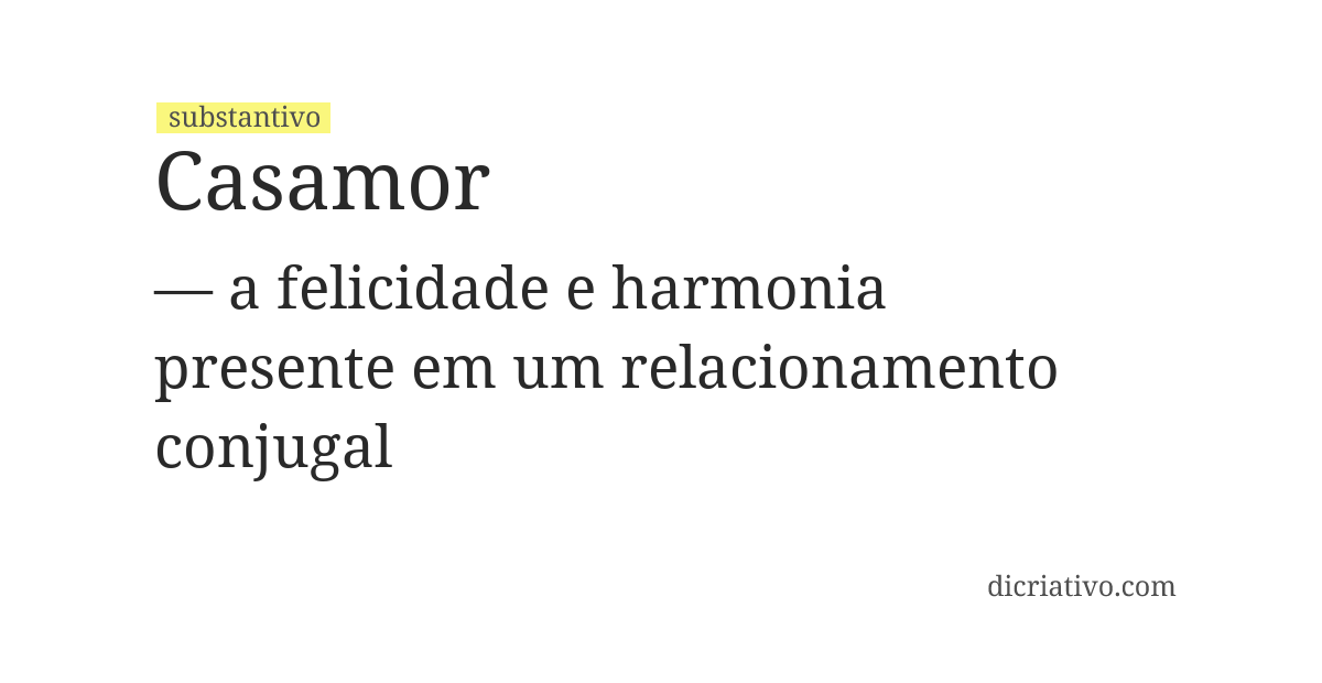 Significado de casamor
