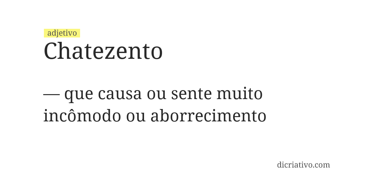 Significado de chatezento