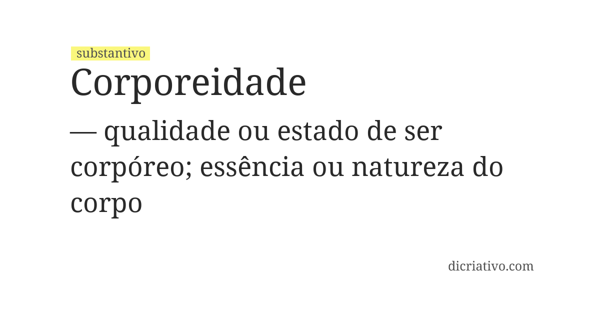 Significado de corporeidade
