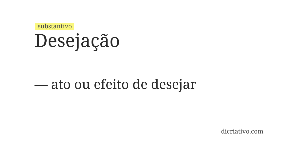 Significado de desejação