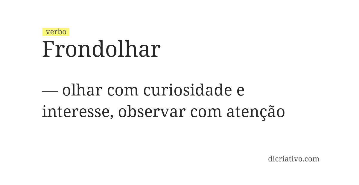 Significado de frondolhar