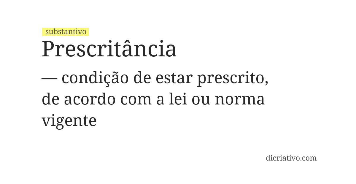 Significado de prescritância