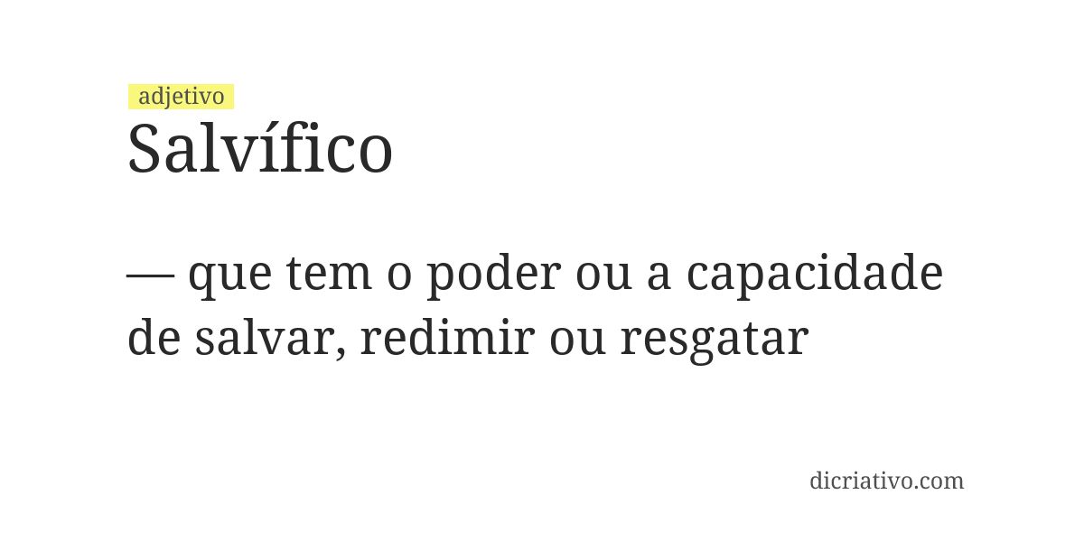 Significado de salvífico