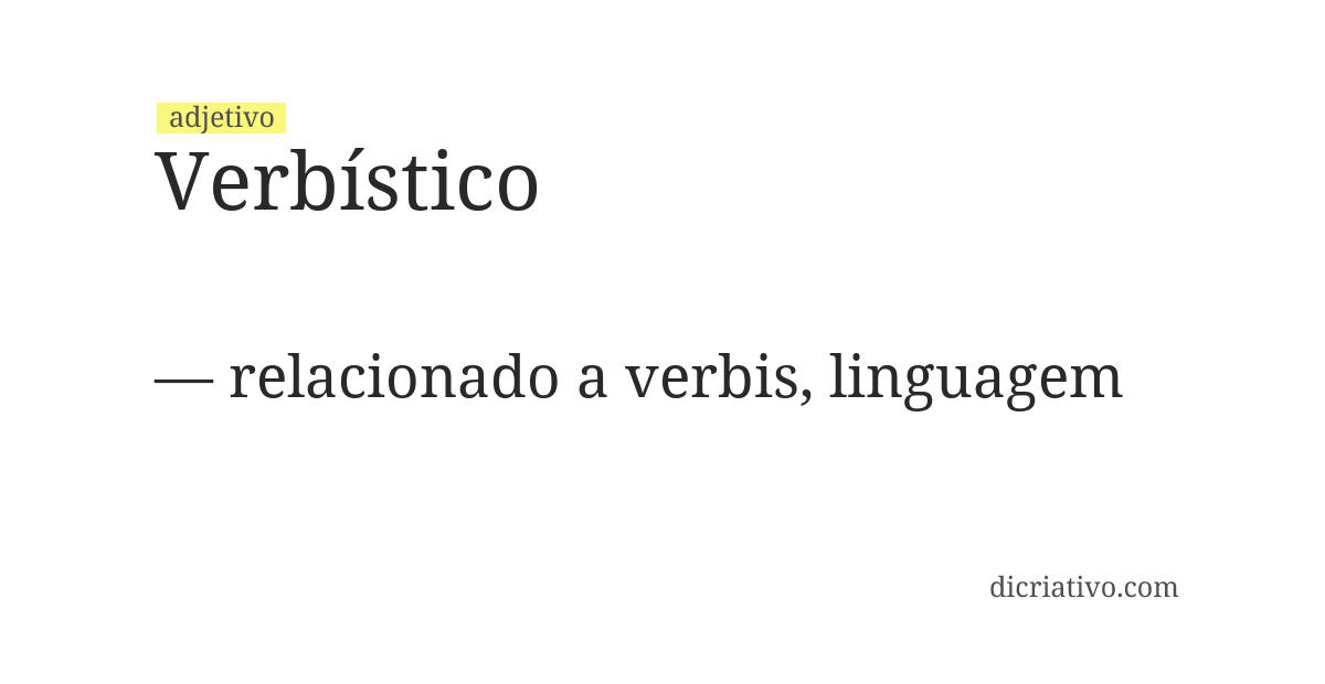 Significado de verbístico