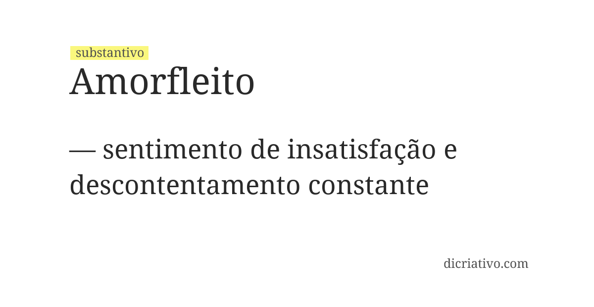 Significado de amorfleito