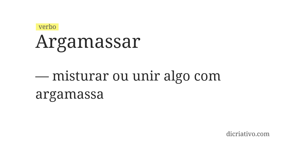 Significado de argamassar