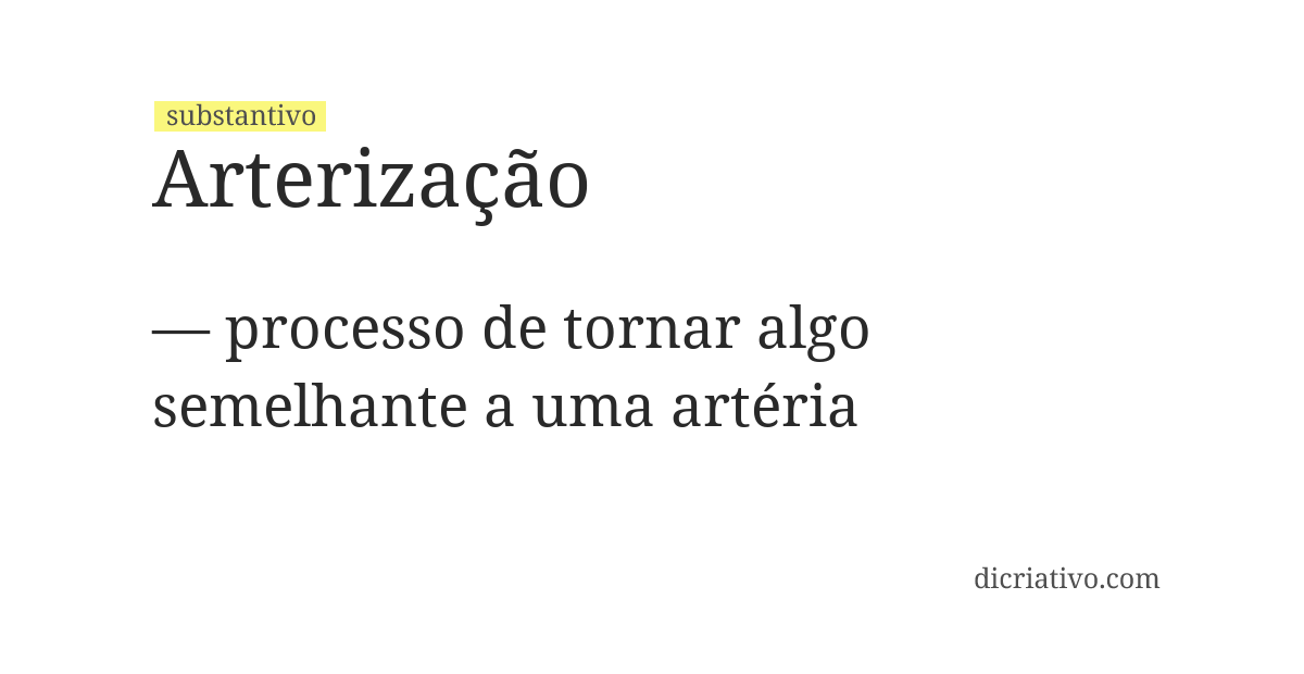 Significado de arterização
