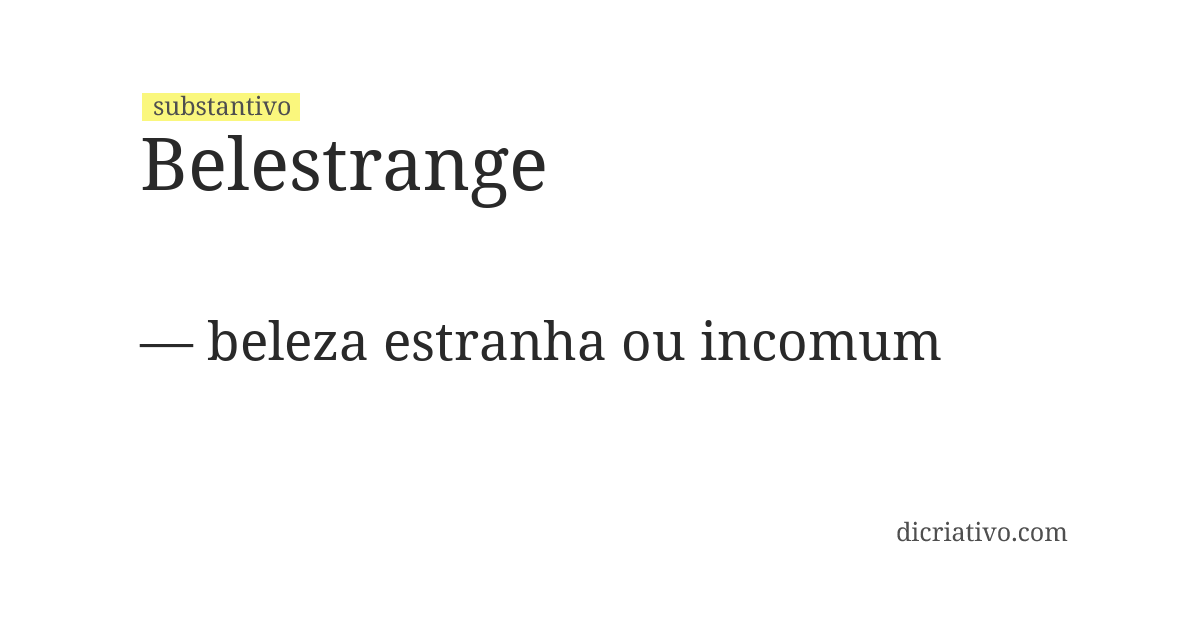 Significado de belestrange