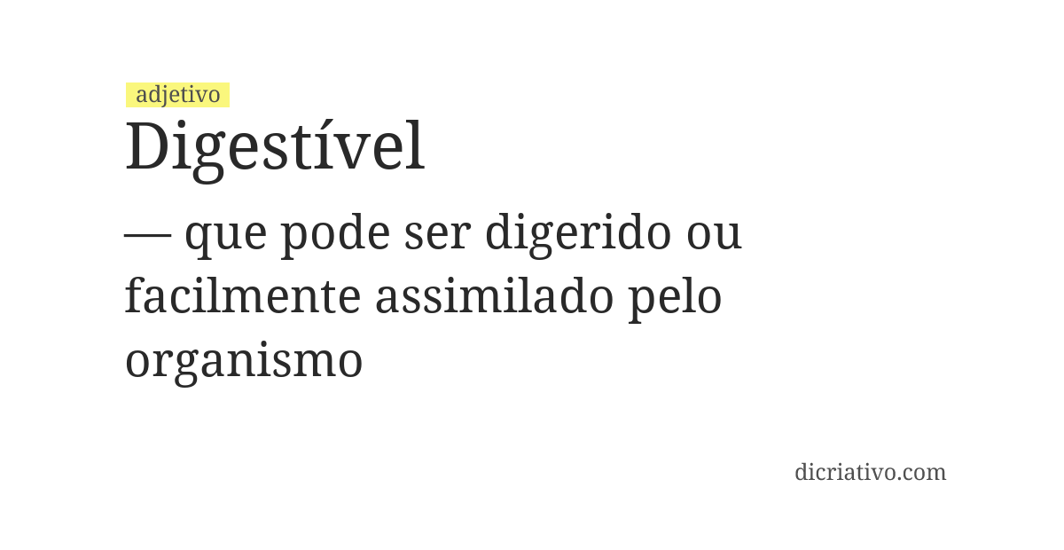 Significado de digestível
