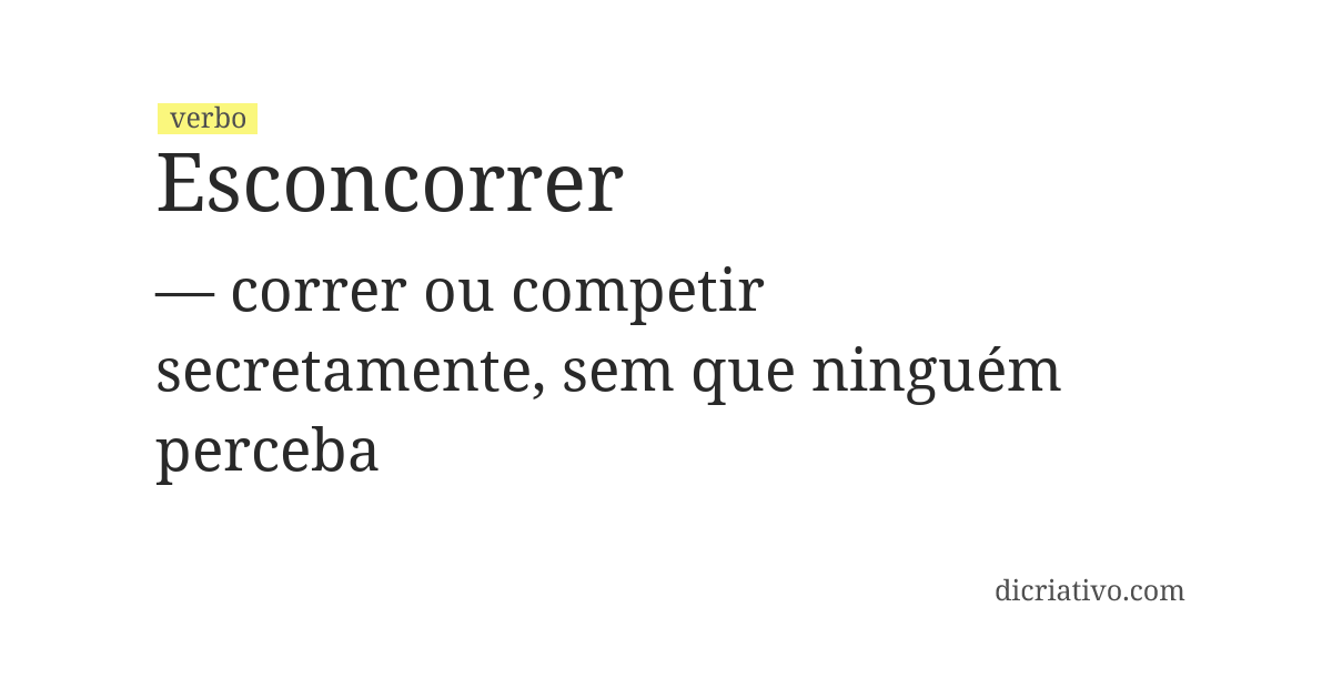 Significado de esconcorrer