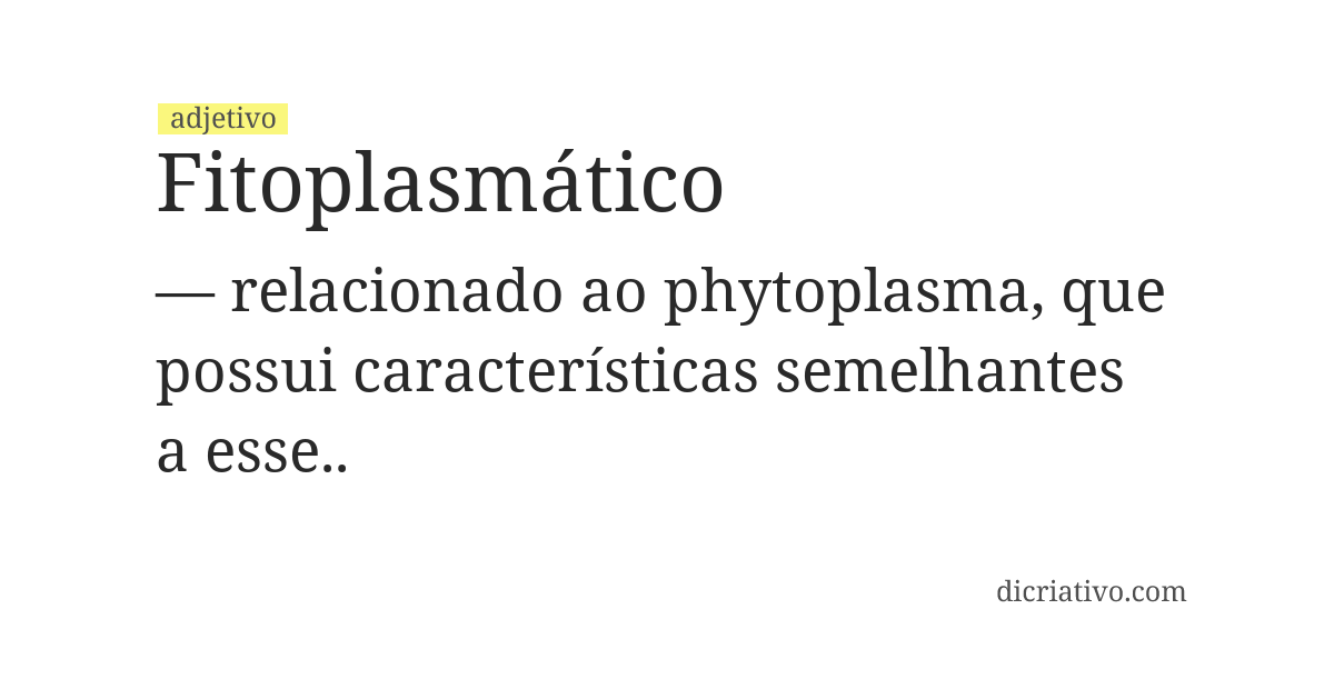 Significado de fitoplasmático