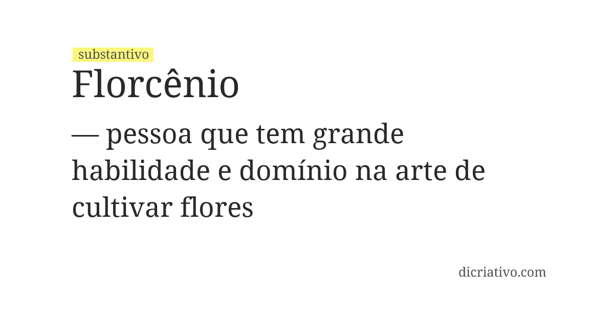 Significado de florcênio