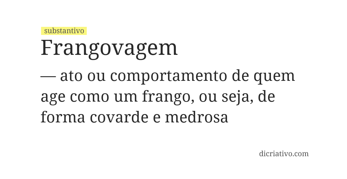 Significado de frangovagem