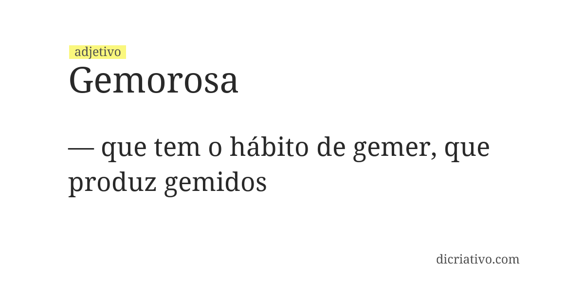 Significado de gemorosa