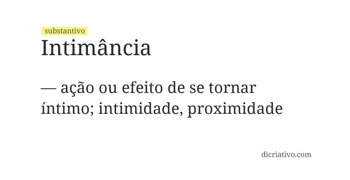 Significado de intimância