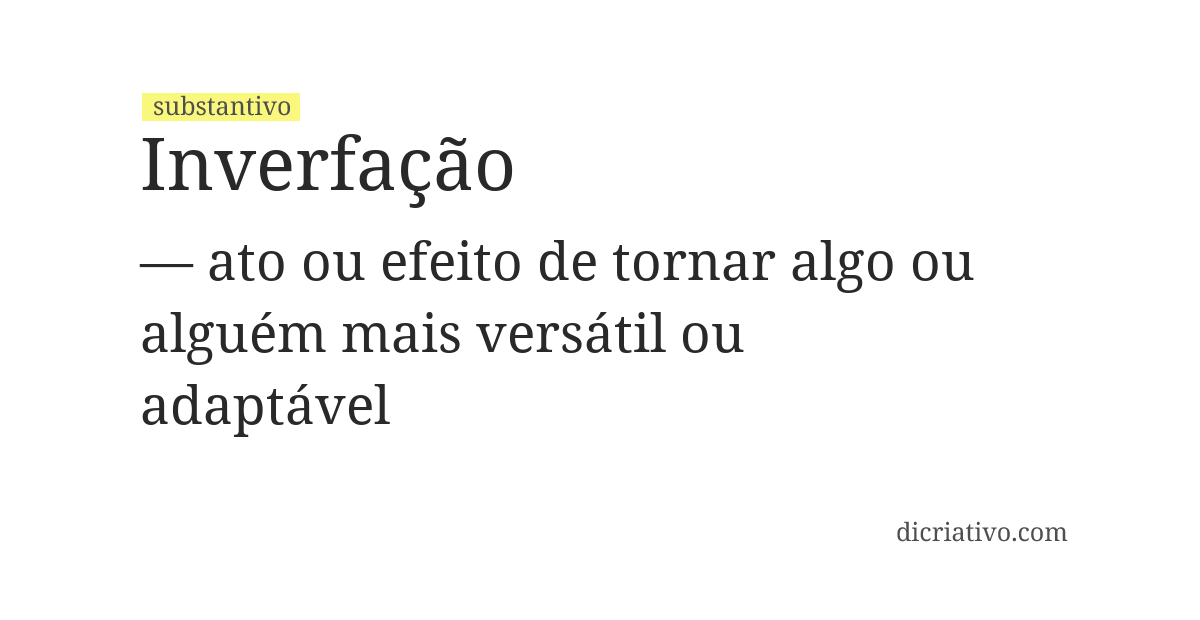 Significado de inverfação
