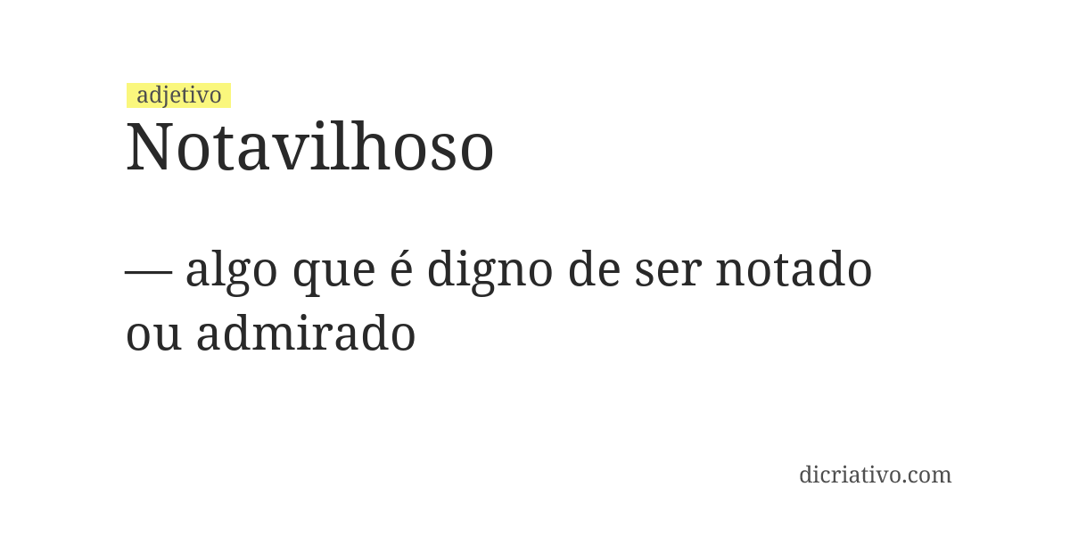 Significado de notavilhoso