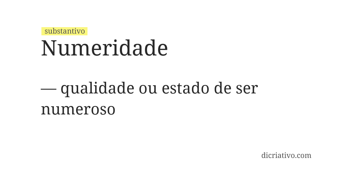 Significado de numeridade