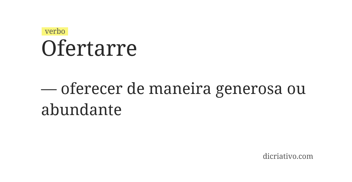 Significado de ofertarre